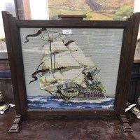 Lot 412 - PAIR OF TABLE LAMPS along with a firescreen...