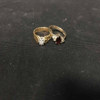 Lot 429 - DIAMOND SOLITAIRE RING set in 18ct gold; along...