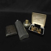 Lot 463 - EARLY 20TH CENTURY SILVER CIGARETTE CASE along...