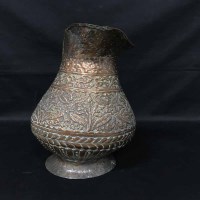 Lot 464 - THREE ISLAMIC BRASS EWERS varying designs