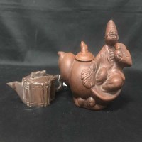 Lot 490 - TERRACOTTA TEA POT in the form of a snail;...