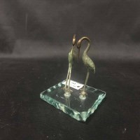 Lot 496 - COLD PAINTED BRONZE FIGURE OF A PAIR OF EGRETS...