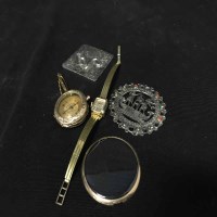 Lot 523 - NINE CARAT GOLD POCKET WATCH along with a...