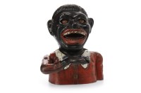Lot 1656 - CAST IRON 'JOLLY' MAN MONEY BANK of typical...