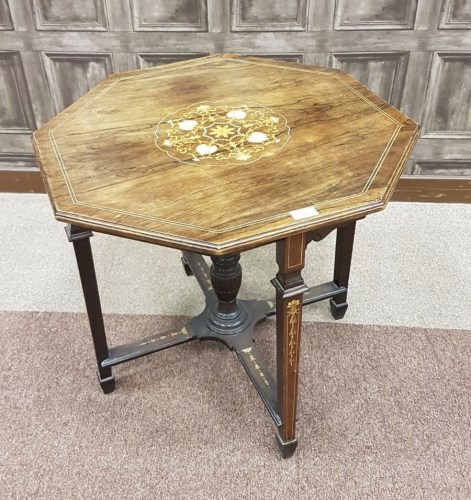 Lot 1663 - VICTORIAN ROSEWOOD OCTAGONAL CENTRE TABLE the...