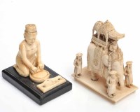 Lot 380 - EARLY 20TH CENTURY INDIAN IVORY CARVING OF AN...