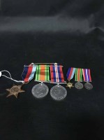 Lot 80 - WWII SERVICE MEDAL GROUP comprising three...