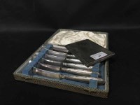 Lot 89 - SILVER CIGARETTE CASE and set of six silver...