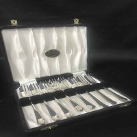 Lot 195 - FIVE CASED SETS OF SILVER PLATED CUTLERY
