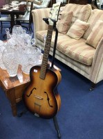 Lot 199 - FASAN VINTAGE ARCH TOP GUITAR with guitar stand