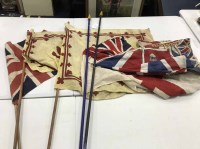 Lot 204 - FIVE BRITISH FLAGS on poles