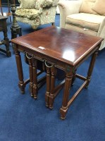 Lot 219 - REPRODUCTION COLONIAL STYLE NEST OF TABLES