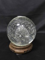 Lot 225 - TWO LARGE GLASS DUMP PAPERWEIGHTS on stands