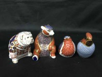 Lot 263 - FOUR ROYAL CROWN DERBY ANIMAL PAPERWEIGHTS