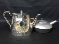 Lot 276 - SILVER PLATED THREE PIECE TEA SERVICE together...