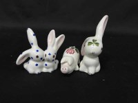 Lot 285 - THREE PILCHTA FIGURES of a pig and two bunny...