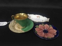 Lot 287 - MOORCROFT DISH, ROYAL CROWN DERBY PIN DISH and...