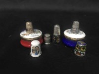 Lot 297 - GROUP OF SILVER AND OTHER THIMBLES