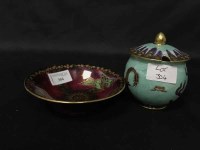 Lot 304 - DEVON SYLVAN LUSTRINE BOWL together with a...