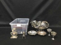 Lot 336 - SILVER PLATED BON BON DISH with pierced...