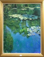 Lot 368 - JOSEPH KEARNEY LILY PADS ON LAKE oil on canvas