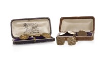 Lot 62 - THREE PAIRS OF GOLD CUFF LINKS comprising a...