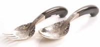 Lot 448 - PAIR OF ISLAMIC SILVER SALAD SERVERS the...