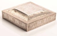 Lot 451 - IRANIAN SILVER CIGAR BOX with lid with bird...