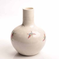 Lot 459 - CHINESE BOTTLE SHAPED VASE decorated with...