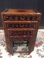 Lot 461 - 20TH CENTURY CHINESE HARDWOOD QUARTETTO NEST...