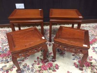 Lot 463 - TWO PAIRS OF 20TH CENTURY CHINESE HARDWOOD...