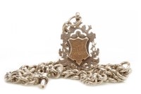 Lot 781 - LATE VICTORIAN SILVER WATCH CHAIN formed by...