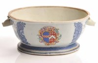 Lot 483 - CHINESE ARMORIAL BLUE AND WHITE PORCELAIN...