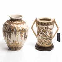 Lot 492 - TWO 20TH CENTURY JAPANESE SATSUMA VASES one of...