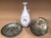 Lot 497 - THREE JAPANESE STUDIO CERAMICS comprising a...