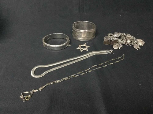 Lot 5 - VICTORIAN SILVER BANGLE along with 20th...