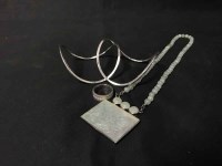 Lot 23 - SILVER AND JADE PENDANT along with various...