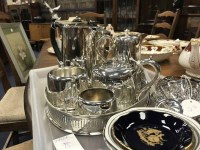 Lot 40 - SILVER PLATED FOUR PIECE TEA AND COFFEE...