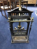 Lot 41 - LATE VICTORIAN BRASS AND IRON STICK STAND