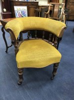 Lot 52 - LATE VICTORIAN DRAWING ROOM TUB ARMCHAIR