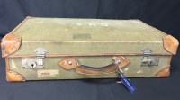 Lot 70 - VINTAGE LEATHER MOUNTED SUITCASE