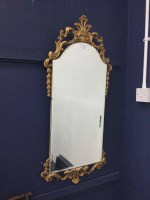 Lot 83 - BRONZED WALL MIRROR along with two other wall...