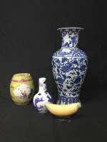 Lot 95 - CHINESE BLUE AND WHITE VASE along with a...