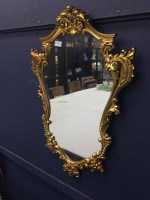 Lot 126 - TWO GILT FRAMED OVER MANTEL MIRRORS one oval...