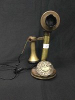 Lot 131 - VINTAGE BRASS AND COPPER TELEPHONE