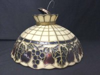 Lot 132 - LEADED GLASS CEILING LIGHT SHADE OF TIFFANY...