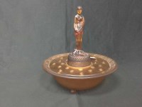 Lot 150 - ART DECO AMBER GLASS TABLE CENTREPIECE with a...