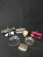 Lot 162 - SILVER PLATED TOAST RACKS, CONDIMENTS AND...