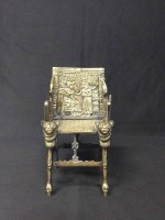 Lot 175 - 20TH CENTURY BRASS MODEL OF AN EGYPTIAN THRONE