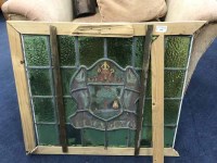 Lot 180 - STAINED GLASS WINDOW with the Glasgow crest,...